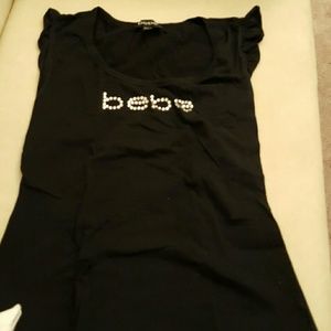 Black bebe short sleeve shirt