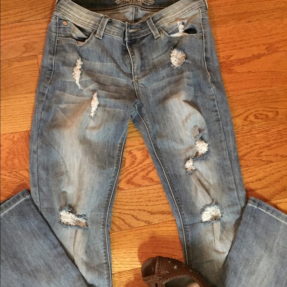 h&g - Distressed blue jeans