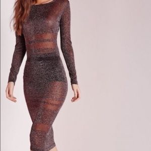 Sparkly Sheer Midi Dress
