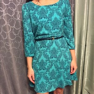 Boat neck, Midi, 3/4 sleeve dress