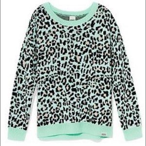 Victoria Secret PINK mint leopard sweater