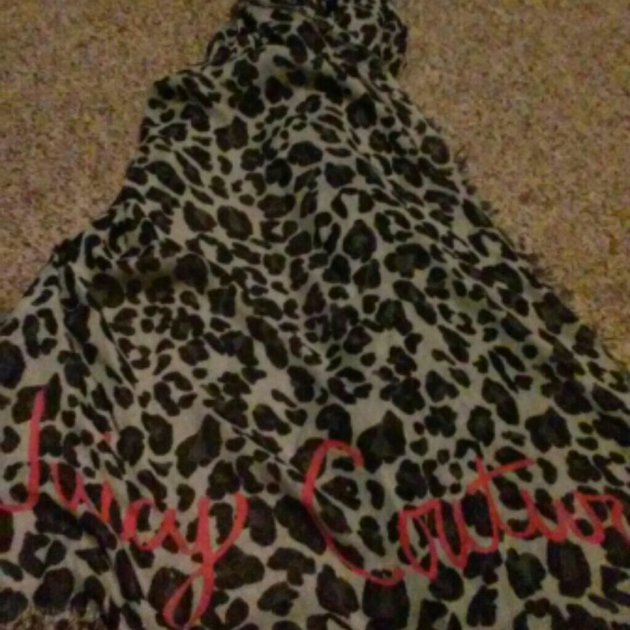 Juicy Couture leopard scarf pink writing new w tag