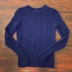 SALE Navy Cable Knit Sweater