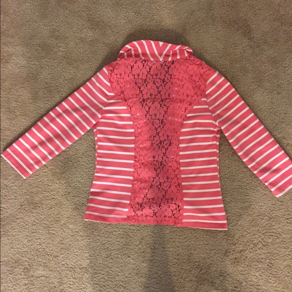 Pink striped blazer with lace back - Picture 4 of 4