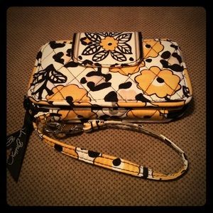 Wallet w/cell phone holder wristlet