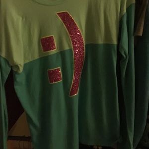 Long sleeve shirt green and blue