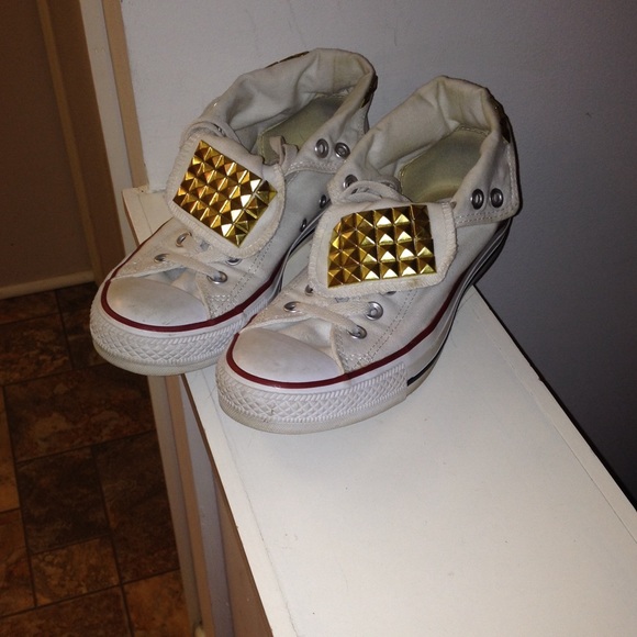 Custom Gold studded converse.