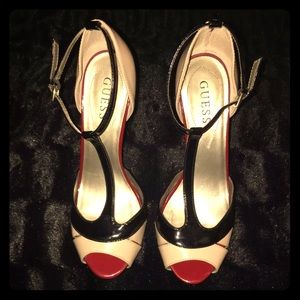 Guess T-strap heels