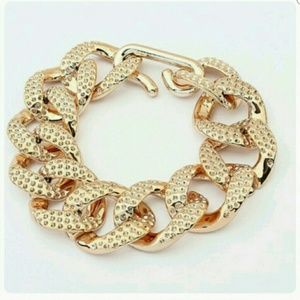 Gold plastic pave like bracelet