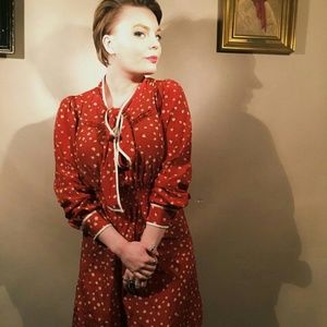 Heart Print Secretary Dress