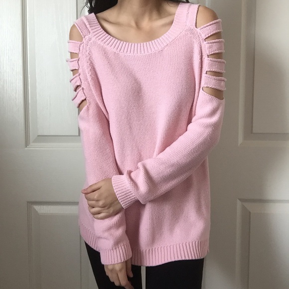 Cute Cutout Pink Sweater