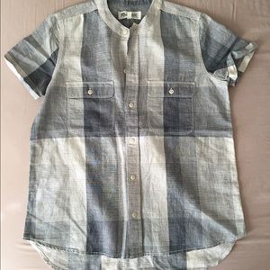 Madewell Courier shirt in grey stripes plaid
