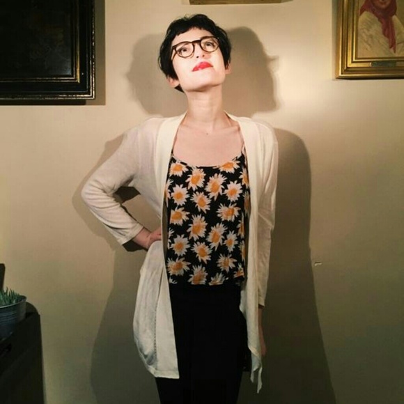 White Open Cardigan