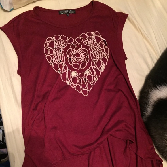 high low maroon heart shirt free people like