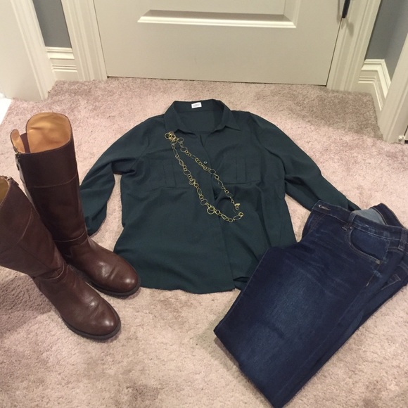 Charming Charlie Tops - Forest green blouse