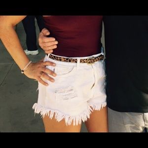 White High Waisted Shorts