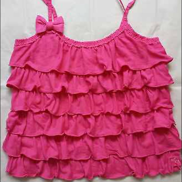 Abercrombie pink ruffle tank top🎀 - Picture 1 of 4