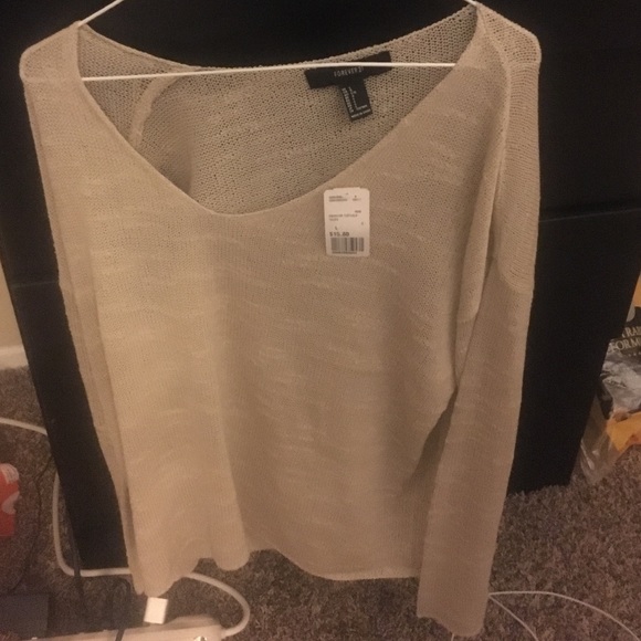 Forever 21 Taupe Knit Top