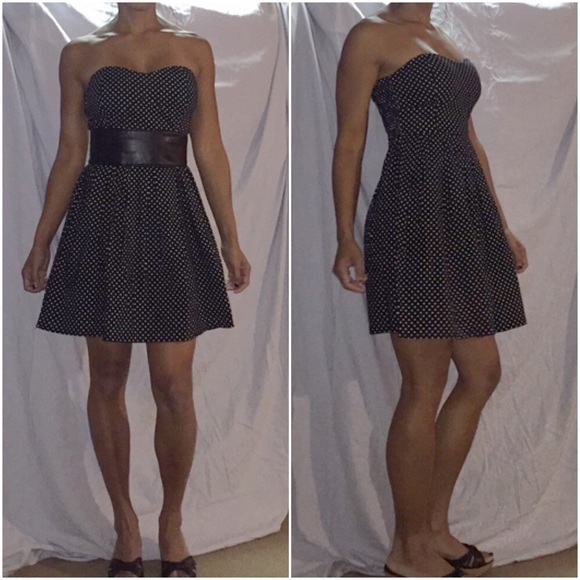 Strapless polkadot dress