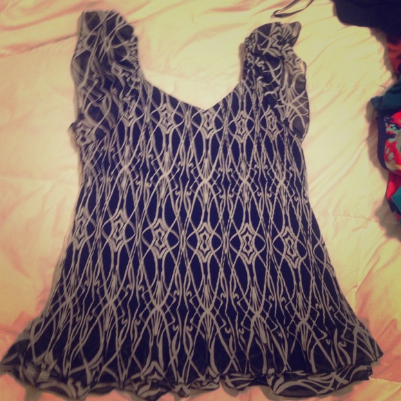 Black and white blouse