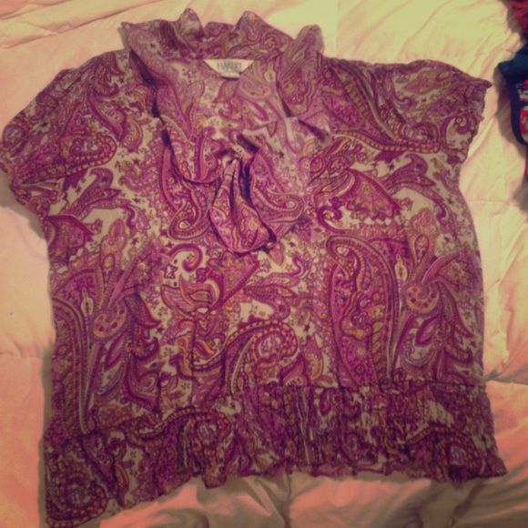 Pink paisley blouse