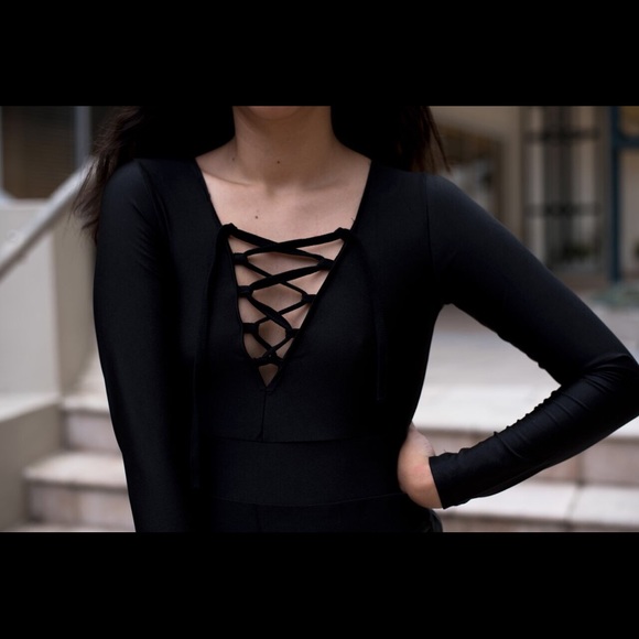 Black Laced Bodysuit