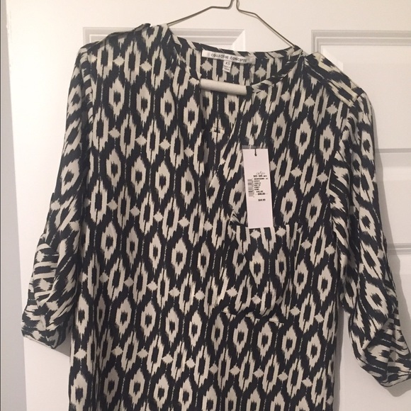 Black and white blouse