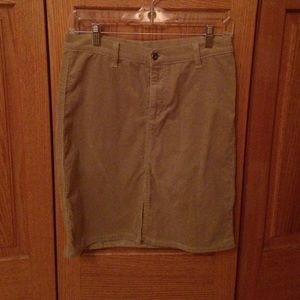 Mavi Tan Corduroy Skirt