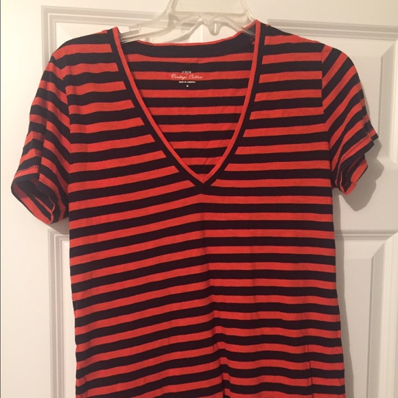 Jcrew red and blue striped t shirt