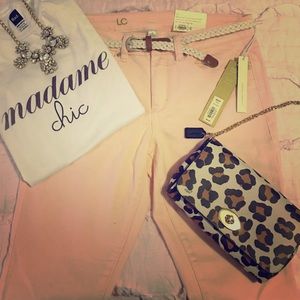 BNWT LC Lauren Conrad Pink Skinny Capris