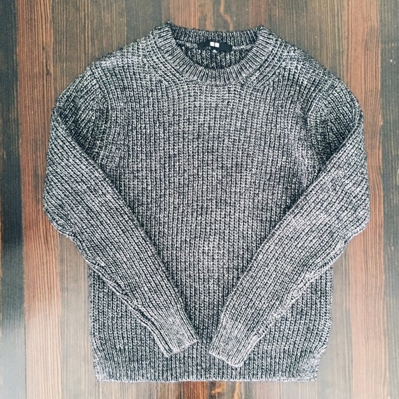 Grey marled knit sweater