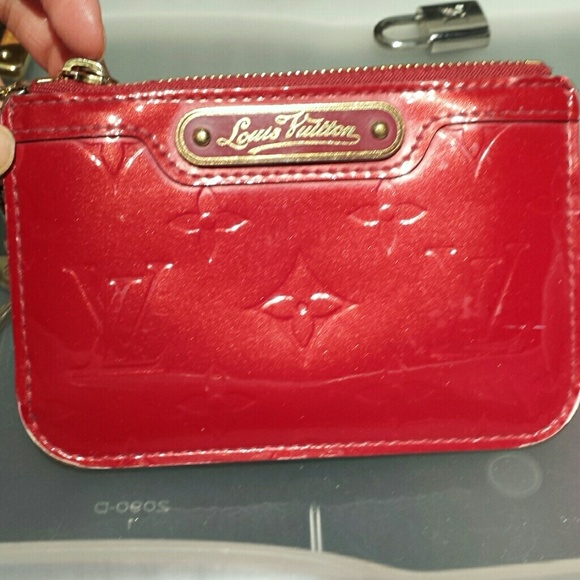 Authentic Louis Vuitton red vernis cles cardholder