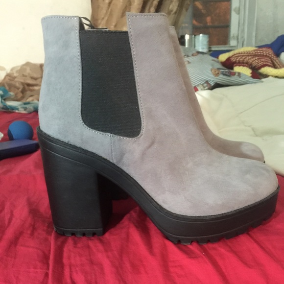 Gray suede booties from H&M size 8