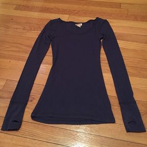 Navy blue long sleeve shift.