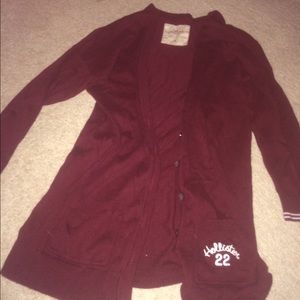 Hollister Burgundy Cardigan