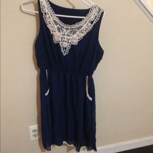 Lace collared dress