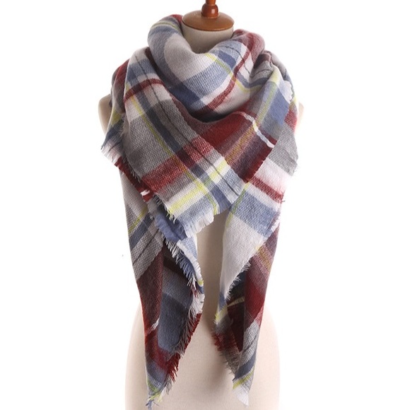 Accessories - Blanket Scarf blue/burgundy