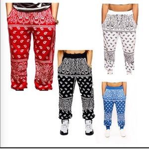 Red bandana sweatpants NWOT