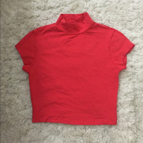 Orange mock neck crop top - Picture 1 of 1