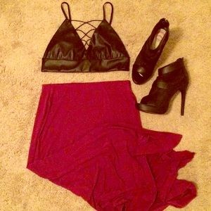 Faux leather crop top Faux leather crop top