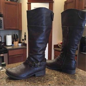 Brown knee length boots