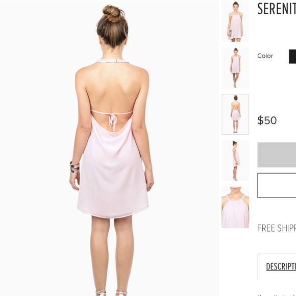 Blush pink backless dress with back tie - Picture 4 of 4