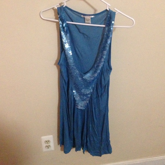 Blue sequin tunic