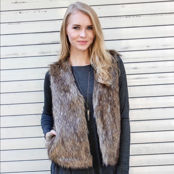 Castleton Fur Vest in brown