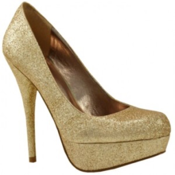 Target Shoes - Gold glitter heels size 11, 5 1/2" heel