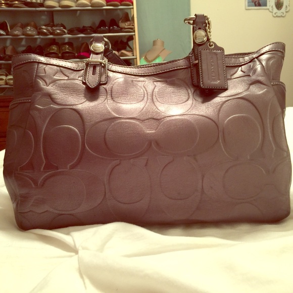 Coach gray leather bag. - Picture 1 of 4