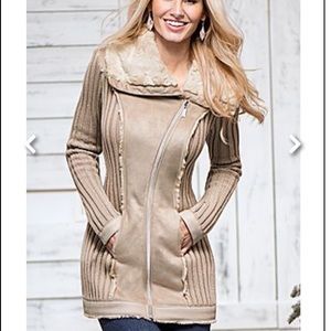Tan Suede & Knit Jacket