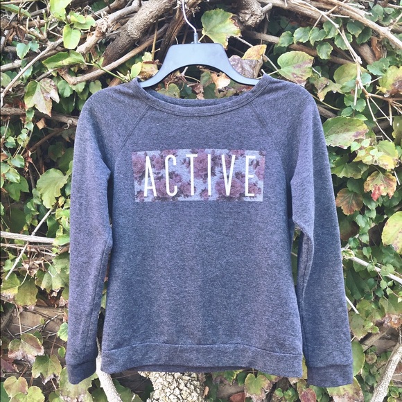 Active grey with floral print sweatshirt