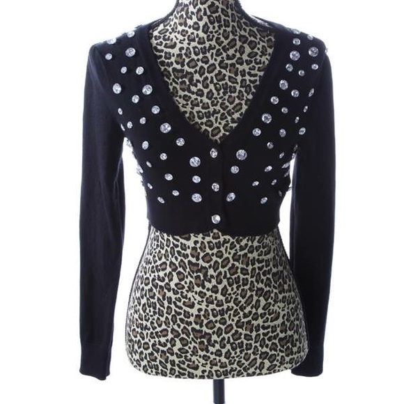 Forever 21 Cropped Crystal Cardigan (Size S)