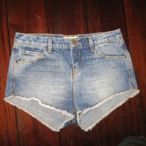 Zara high waist blue denim shorts